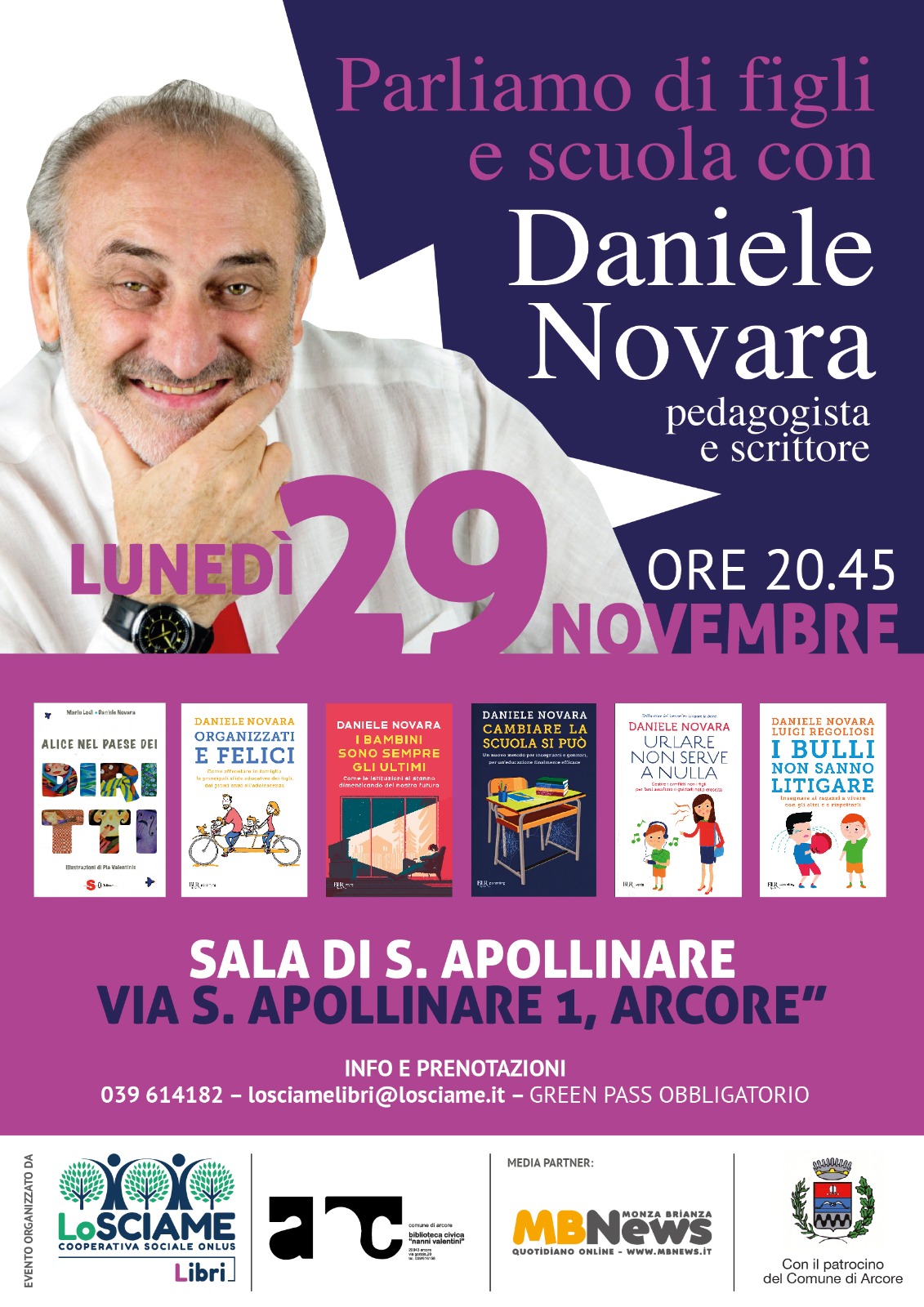 Daniele Novara ad Arcore il 29 novembre